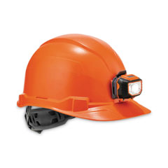 Skullerz 8970LED Class E Hard Hat Cap Style with LED Light, Orange, Ships in 1-3 Business Days