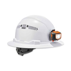 Skullerz 8973LED Class C Hard Hat Full Brim with LED Light, White, Ships in 1-3 Business Days