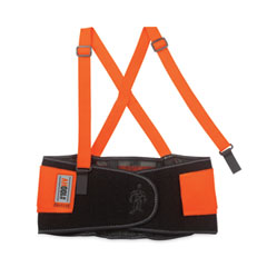 ProFlex 100HV Economy Hi-Vis Spandex Back Support Brace, X-Large, 38" to 42" Waist, Black/Orange, Ships in 1-3 Business Days