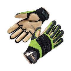 ProFlex 924LTR Leather-Reinforced Hybrid Dorsal Impact-Reducing Gloves, Black/Lime, Small, Pair, Ships in 1-3 Business Days