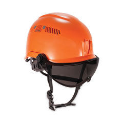 Skullerz 8975V Class C Safety Helmet w/8991 Visor Kit, Smoke Lens, 6-Pt Ratchet Suspension, Orange,Ships in 1-3 Business Days