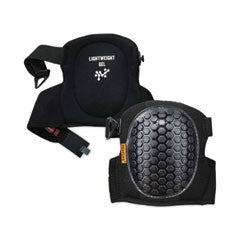 ProFlex 367 Lightweight Gel Knee Pads, Round Cap, Hook and Loop Closure, One Size, Black, Pair, Ships in 1-3 Business Days