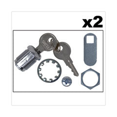 Replacement Lock and Keys for Cleaning Carts, Silver