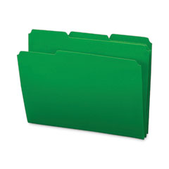 Top Tab Poly Colored File Folders, 1/3-Cut Tabs: Assorted, Letter Size, 0.75" Expansion, Green, 24/Box