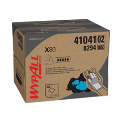 Power Clean X80 Heavy Duty Cloths, 11.1 x 16.8, Blue, 160 Wipers/Carton