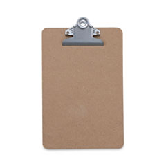 Hardboard Clipboard, 0.75" Clip Capacity, Holds 5 x 8 Sheets, Brown, 3/Pack