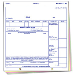 Universal Vehicle Invoice - 6131-4 - 4 Part 100 / PK