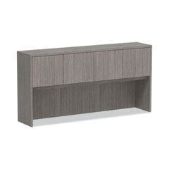 Alera Valencia Series Hutch with Doors, 4 Compartments, 70.63w x 15d x 35.38h, Gray