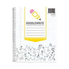 DoodleWrite Notebooks, 1-Subject, Wide/Legal Rule, White Cover, (50) Sheets, 24/Carton, Ships in 4-6 Business Days