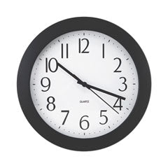 Whisper Quiet Clock, 12" Overall Diameter, Black Case, 1 AA (sold separately)