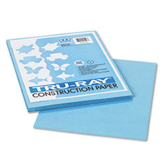 Tru-Ray Construction Paper, 76 lb Text Weight, 9 x 12, Sky Blue, 50/Pack