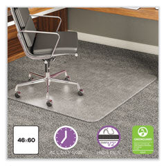 ExecuMat All Day Use Chair Mat for High Pile Carpet, 46 x 60, Rectangular, Clear