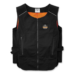 Chill-Its 6255 Lightweight Phase Change Cooling Vest, Cotton/Polyester, Large/X-Large, Black, Ships in 1-3 Business Days