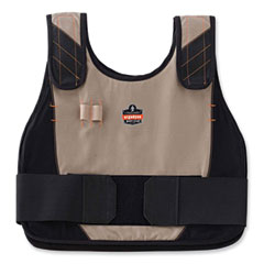 Chill-Its 6215 Premium FR Phase Change Cooling Vest w/ Packs, Modacrylic Cotton, Small/Med, Khaki, Ships in 1-3 Business Days