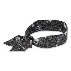 Chill-Its 6700 Cooling Bandana Polymer Tie Headband, One Size Fits Most, Skulls, Ships in 1-3 Business Days