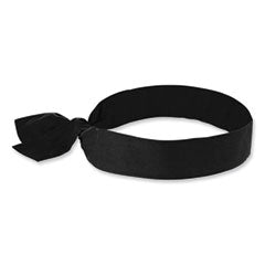 Chill-Its 6700 Cooling Bandana Polymer Tie Headband, One Size Fits Most, Black, Ships in 1-3 Business Days