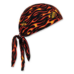 Chill-Its 6615 High-Performance Bandana Doo Rag with Terry Cloth Sweatband, One Size, Flames, Ships in 1-3 Business Days