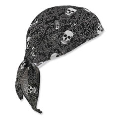 Chill-Its 6615 High-Performance Bandana Doo Rag with Terry Cloth Sweatband, One Size, Skulls, Ships in 1-3 Business Days