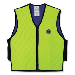 Chill-Its 6665 Embedded Polymer Cooling Vest with Zipper, Nylon/Polymer, Medium, Lime, Ships in 1-3 Business Days