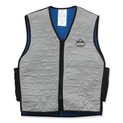 Chill-Its 6665 Embedded Polymer Cooling Vest with Zipper, Nylon/Polymer, 3X-Large, Gray, Ships in 1-3 Business Days