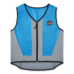 Chill-Its 6667 Wet Evaporative PVA Cooling Vest with Zipper, PVA, Large, Blue, Ships in 1-3 Business Days