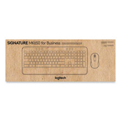 Signature MK650 Wireless Keyboard and Mouse Combo for Business, 2.4 GHz Frequency/32 ft Wireless Range, Off White