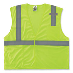 GloWear 8210HL Class 2 Economy Mesh Hook and Loop Vest, Polyester, 2X-Large/3X-Large, Lime, Ships in 1-3 Business Days