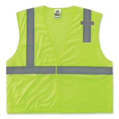 GloWear 8210HL Class 2 Economy Mesh Hook and Loop Vest, Polyester, 4X-Large/5X-Large, Lime, Ships in 1-3 Business Days