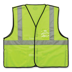 GloWear 8216BA Class 2 Breakaway Mesh ID Holder Vest, Polyester, 2X-Large/3X-Large, Lime, Ships in 1-3 Business Days