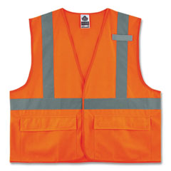 GloWear 8225HL Class 2 Standard Solid Hook and Loop Vest, Polyester, Orange, Small/Medium, Ships in 1-3 Business Days