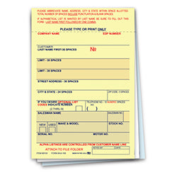 Vehicle Deal Labels - 3 Part - Part 1 is gummed 100 / PK