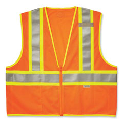 GloWear 8230Z Class 2 Two-Tone Mesh Zipper Vest, Polyester, Large/X-Large, Orange, Ships in 1-3 Business Days