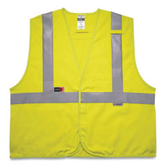 GloWear 8261FRHL Class 2 Dual Compliant FR Hook and Loop Safety Vest, Small/Medium, Lime, Ships in 1-3 Business Days