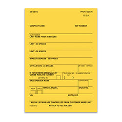 Vehicle Deal Labels - 1 Part 100 / PK