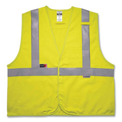 GloWear 8261FRHL Class 2 Dual Compliant FR Hook and Loop Safety Vest, 2X-Large/3X-Large, Lime, Ships in 1-3 Business Days