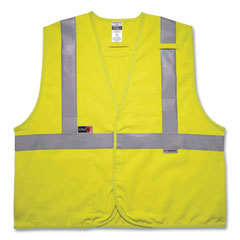 GloWear 8261FRHL Class 2 Dual Compliant FR Hook and Loop Safety Vest, 4X-Large/5X-Large, Lime, Ships in 1-3 Business Days