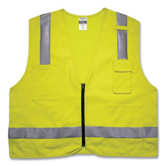 GloWear 8262FRZ Class 2 FR Surveyor Zip Vest, Tencel/Modacrylic/Para-aramid/Kevlar, 2XL/3XL, Lime, Ships in 1-3 Business Days