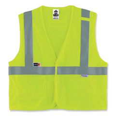 GloWear 8260FRHL Class 2 FR Safety Hook and Loop Vest, Modacrylic/Kevlar, Small/Medium, Lime, Ships in 1-3 Business Days