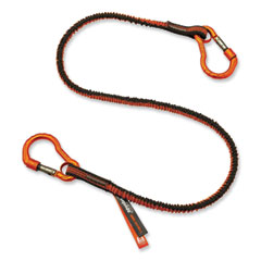 Squids 3110F(x) Tool Lanyard w/Aluminum Carabiners, 10lb Max Work Capacity, 38" to 48",Orange/Gray,Ships in 1-3 Business Days