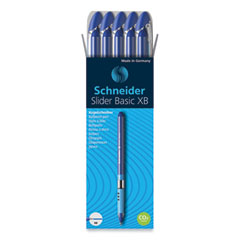 Slider Basic Ballpoint Pen, Stick, Extra-Bold 1.4 mm, Blue Ink, Blue Barrel, 10/Box