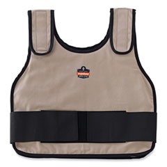 Chill-Its 6230 Standard Phase Change Cooling Vest with Packs, Cotton, Small/Medium, Khaki, Ships in 1-3 Business Days