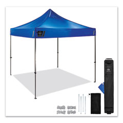 Shax 6000 Heavy-Duty Pop-Up Tent, Single Skin, 10 ft x 10 ft, Polyester/Steel, Blue, Ships in 1-3 Business Days