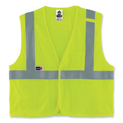 GloWear 8263FRHL Class 2 FR Safety Economy Hook and Loop Vest, Modacrylic Mesh/Cotton, S/M, Lime, Ships in 1-3 Business Days