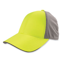 GloWear 8931 Reflective Stretch-Fit Hat, Cotton/Polyester, Small/Medium, Hi-Vis Lime, Ships in 1-3 Business Days