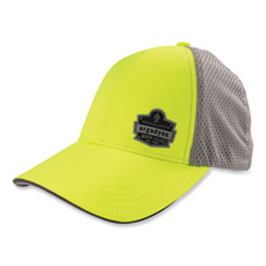 GloWear 8931 Reflective Stretch-Fit Hat, Cotton/Polyester, Ergodyne Logo, Large/XL, Hi-Vis Lime, Ships in 1-3 Business Days