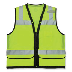 GloWear 8253HDZ Class 2 Heavy-Duty Mesh Surveyors Vest, Polyester, Small/Medium, Lime, Ships in 1-3 Business Days