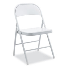 Armless Steel Folding Chair, Supports Up to 275 lb, Gray Seat, Gray Back, Gray Base, 4/Carton