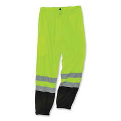 GloWear 8910BK Class E Hi-Vis Pants with Black Bottom, Polyester, Large/X-Large, Lime, Ships in 1-3 Business Days