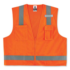 GloWear 8249Z Class 2 Economy Surveyors Zipper Vest, Polyester, X-Small, Orange, Ships in 1-3 Business Days