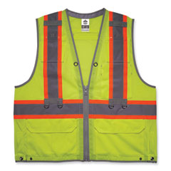 GloWear 8231TV Class 2 Hi-Vis Tool Tethering Safety Vest, Polyester, Small/Medium, Lime, Ships in 1-3 Business Days